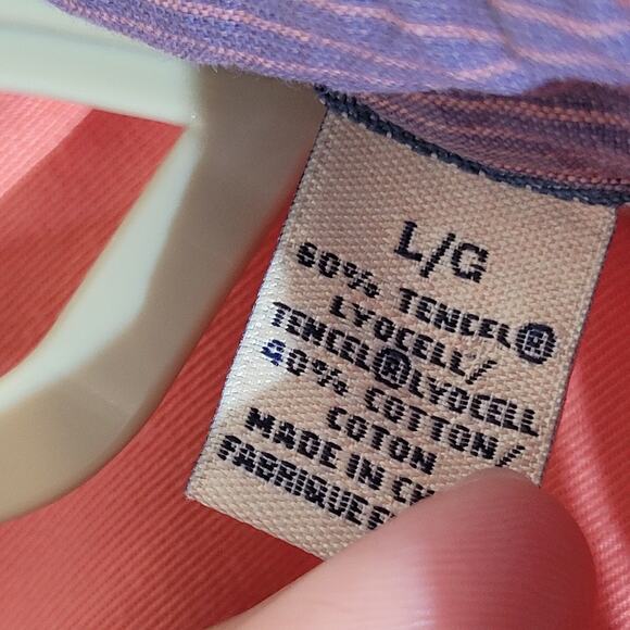 Tommy Bahama Jeans Button Up Shirt Mens Large Coral Long Sleeve Island Crafted - Picture 7 of 8